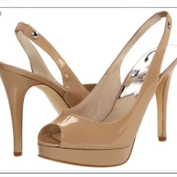MICHAEL Michael Kors Nude Patent Slingback Pumps - Picture 1 of 7